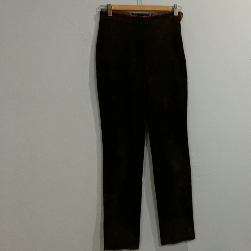 Brown velvet high waisted pants